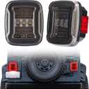 LED Tail Lights Compatible with Wrangler YJ 1987-1995, TJ 1997-2006, CJ5 1976-1983, CJ7 1976-1986, CJ8 1981-1985 Rear License Plate/Running/Brake/Turn Signal/Reverse Light Kit,2PCS Smoke Lens