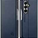 SHIELDON Case Wallet for Galaxy Z Fold 7 8.0-inch 2025, Genuine Leather, Folio Magnetic Cover, RFID Blocking Credit Card Slot, Kickstand, Shockproof Phone Holder for Galaxy Z Fold7 - Navy Blue