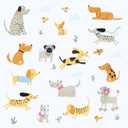 Dog Peel and Stick Wallpaper Cute Whimsical Puppy Animal Wallpaper for Nursery Kids Room Waterproof Self Adhesive Lively Dog Theme Contact Paper for Cabinets Removable Vinyl Film 12''x100''