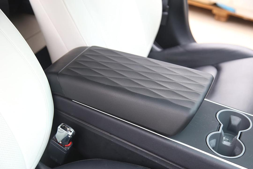 TPE Armrest Cover Designed for Tesla Model 3/ Y Center Console Cover Waterproof Armrest Mat for 2017-2023 Model 3/2020-2024 Model Y Tesla AccessoriesNot Compatible with Model 3 2024 Refresh