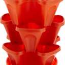Mr. Stacky Self Watering 3 Tier Stackable Garden Vertical Planter Set, Terracotta Small