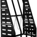 Steel Vertical Long Parts Storage Rack, Lumber Storage Rack 1500 LBS Capacity, Heavy Duty Standing Bar Rack with Safety Chain for Garage Workshop Factory, 4 Bays, Black,