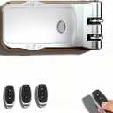 Hidden Door Lock, Remote Door Lock with Keyless Entry, Electronic Deadbolt with 4 Remotes for Anti-Theft Home Security, Easy to Install