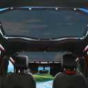 Sunshade Compatible with 2024 2025 2026 Jeep Wrangler JL 4 Door 4XE Hard Top Accessories Front Rear Sun Shade Soft Mesh Top Bimini Roof Bikini Cover, Keep Airbag Function, Front Rear Door Black