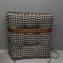 Klear Vu Porch Rocking Chair Cushion Set for Indoor and Outdoor Use, Assembled in The USA, Easy to Clean Stylish Seat and Back Pads with Fabric Ties, 20" x 17" x 2", Gingham Black