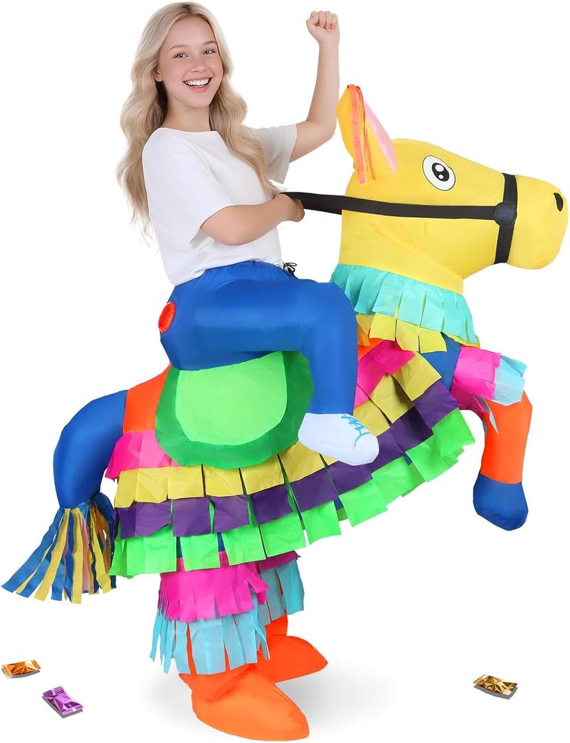 Inflatable Costume Adult Funny Piata Halloween Costume Teen- Donkey Animal Whimsical Blow Up Outfit for Party, Festival, Taco Fiesta, Luau & Celebration Dress Up