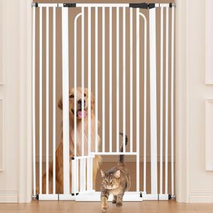 53in Extra Tall Cat Gate for Doorways No Drilling, Sturdy Tall Dog Gate, Pet Gate Easy of Use (White)