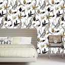 Black and Brown Leaf Peel and Stick Wallpaper 17.7in x 88.5in
