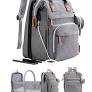 ISMGN Diaper Bag Backpack with Changing Station, Extra Large Diaper Bag, Multifunctional Diaper Bag, Baby Bag, Deep Gray