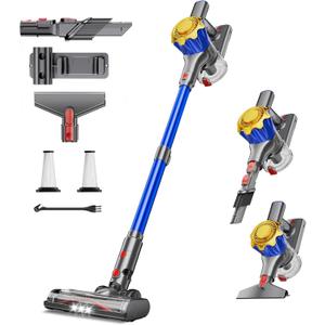 MBYULO Cordless Vacuum Cleaner, 580W 50Kpa Powerful Stick Vacuum, Up to 70Mins Rechargeable Battery, Vacuum Cleaners for Home Anti-Tangled Lightweight Handheld for Hardwood Floor, Carpets, Pet Hair (Blue)