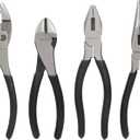 Amazon Basics Pliers Set, Hand Tools for Precision, Cutting Wire Cutter with Needle Nose and Diagonal, Quality Tool Set for Home Maintenance, Set of 4, Black and Silver