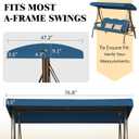 Outdoor Porch Swing Canopy Replacement Cover, 3 Seat Swing Cover UV-Resistant for 3-Seat Porch Swing (Blue, 76.8x47.2x9.1in)