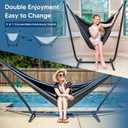 SUNCREAT 2-in-1 Hammocks Convertible Portable Double Hammock with Stand Included, Outdoor Hammock and Stand, Patented, Dark Grey
