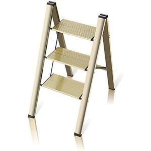3 Step Ladder, Folding Ladder Stool, Wider Upgraded Non-Slip Treads, Portable Lightweight Ladder for Home and Kitchen, Holds up to 330 Lbs.