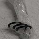 MOCOUM Under Cabinet Metal Mug Holder - Iron Hanging Rack for Coffee Cups and Kitchen Utensils Display (Black, 3)