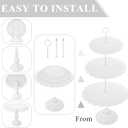 Set of 9 Cake Stands Metal Cupcake Stand Set Multiple Styles Candy Fruit Display Tower Dessert Plate Cake Serving Tray for Birthday Party Wedding Anniversary Baby Shower Engagement (White)