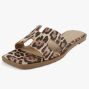 Soda Knit ~ Women Square Toe H-Band Flat Slide Sandals, Size 8