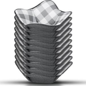 Geiserailie 10 Pcs Hot Bowl Holder Microwave Safe Bowl Cozy Multipurpose Heat Proof Plate Holder to Prevent Hand from Heat and Maintain Food Warm(Grey) (Gray)