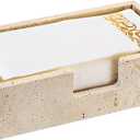 Sumnacon Guest Towel Holder for Bathroom, 9.9" x 5.6", Natural Travertine Guest Towel Napkin Holder Rectangle Paper Hand Towel Tray, Flat Dinner Napkin Holder for Table, Countertop, Bathroom Vanity (Beige)