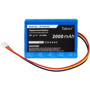 2000mAh/11.1V JS17650-Q2 Replacement Battery Compatible with AWSBT10, AWSBT10BK, AWSEE3, AWSEE3BK, Pasadena, Santa Clara