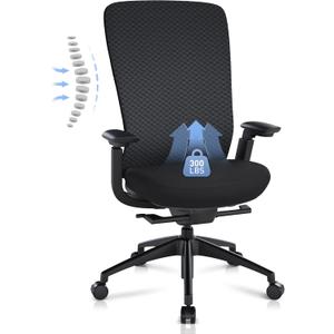 COLAMY Ergonomic Mesh Office Chair, Computer Executive Desk Chair, Ergonomic Office Chair Lumbar Support with Flexible Backrest, Slide Seat, Blackgrey
