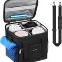 Reusable Drink Carrier with Handle  Durable Insulated, Collapsible & No-Spill 4-Cup Beverage Tote with Reinforced Bottom, Adjustable Dividers & Shoulder Strap for Travel, Car and Delivery