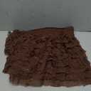 High Waisted Ruffle Shorts for Women Girls, Cute Lace Layered Bloomers, Going Out Mini Micro Bloomer (Small, Dark Brown)