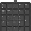 Wired Number Pad 26 Keys Numeric Keypad with Calculator Key and Financial Currency Symbols Portable Mini Numpad for Windows, PC, Computer, Laptop, Notebook, Desktop (Black)