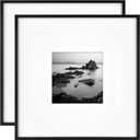 2 x MCS Master & Co. Foundry Metal 18x18 Matted Picture Frame with 8x8 Photo Display, Black Vertical & Horizontal Wall Hanging Frame for Photos & Artwork (2-Pack)