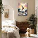 KYHDCJUB Jesus Walking On Water Wall Art Christian Spiritual Painting Wall Decor Jesus Christian Picture Prints Religious Prints Artwork for Living Room Bedroom Church Decor 12x16 Inch Ready to Hang
