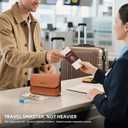 Yellow Full-Grain Leather Mini Pouch - 6 Inch Small Travel Organizer for Women, Cosmetic Jewelry Coin Cable Case