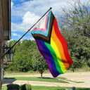 3Pack 5ft Progress Pride Rainbow Flag All Inclusive Progressive Flags LGBTQ Gay Lesbian Bisexual Transgender UV Fading Resistant Banners with 2 Grommets