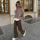 NEW YOUNG 2 Pack Women's Wide Leg Pants with Pockets High Waist Loose Sweatpants Casual Lounge Yoga Workout Palazzo (L)