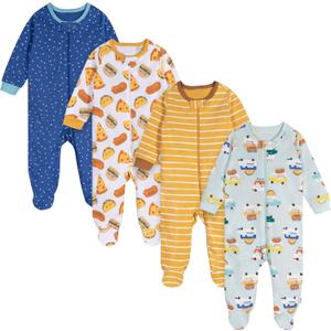 Onesies Brand Baby Boys' 4-Pack Sleep 'N Play Footies (Blue)