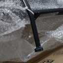 Deco 79 Metal Floral Indoor Outdoor Tall Folding 4 Shelf Bakers Rack, 25" x 12" x 68", Black