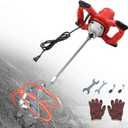 Cement Mixer, 110V Handheld Mud Mixer with 6 Speed, 2100W Electric Concrete Mixer for Paint Mortar Fodder Mixing Drywall Grout Plaster