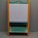 Double Sided Wooden Art Easel for Kids Standing Magnetic Whiteboard Chalkboard Small Toddler Toys. Includes Wooden ABC Numbers. Eco Friendly