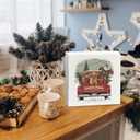 Red Truck Christmas Golden Retriever Wooden Box Sign, Gifts for Golden Retriever Lovers, Rustic Farmhouse Winter Wood Block Sign for Home Office Desk Shelf Table Decor, 5x5 Inch (white -26)