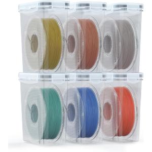 AMZPro Filament Storage Box - 6 Pack Filaments Container for 3D Printing Filaments Sealing and Protection - Portable Filament Storage with Desiccant,Water-Proof and Dust-Proof 4.0L(9.03 * 8 * 3)