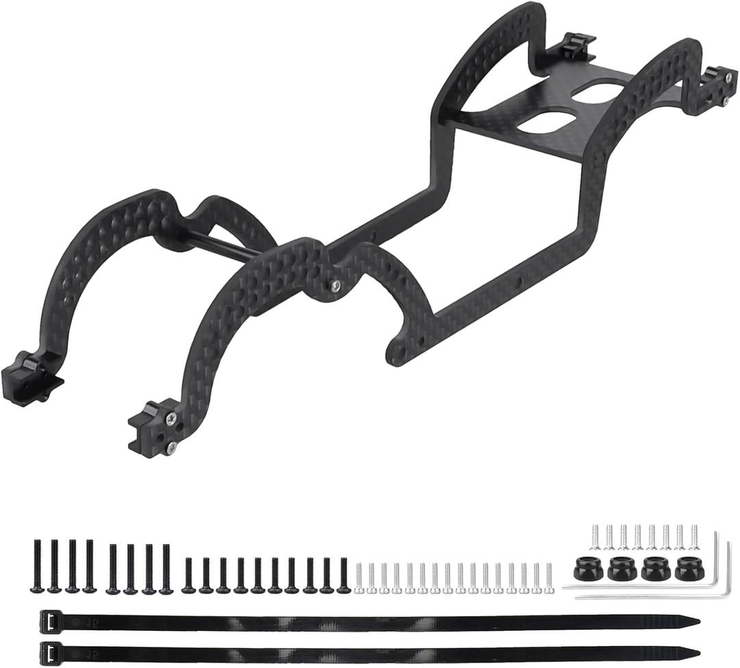 LCG Chassis Kit Carbon Fiber Frame with ECS securing Straps for 1/18 TRX4M Bronco Defender Crawler Car Upgrade Parts