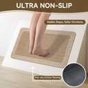 Kitchen Mat Non Slip, Washable Kitchen Rugs, Absorbent Kitchen Mats for Floor, Rubber Backing Soft Standing Floor Mat Runner Rug for Front of Sink, Easy to Clean and Maintain, Brown 17"x59"