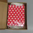 Thenshop 24 Sets Valentine's Day Gift Bags with Tissue Paper Valentine's Day Party Favors Bags with Handles Heart Paper Treat Goodie Candy Decor for Wedding Party Supplies