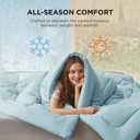 Bedsure Comforter Duvet Insert - Quilted Comforters Queen Size, All Season Duvet, GentleSoft Down Alternative Bedding, with 8 Tabs, Gifts for Women/Men, Light Spa Blue, Queen 88 x 88 Inches