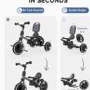 besrey 5-in-1 Toddler Tricycle with Push Handle, Grow with Me Kids Trike for 1-3 Years, Balance Bike & Tricycle, Adjustable Parent Steering, Safety Seat with Backrest