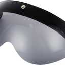 Soman Universal 3-Snap Visor Retro Pilot-Style for Open Face Motorcycle Helmet (Light Smoke)