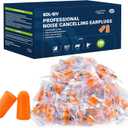 200 Pairs Foam Ear Plugs - 38dB(NRR 33dB) Noise Reduction Disposable Earplugs for Shooting, Sleeping, Work & Construction Site