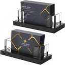 2 x Acrylic Business Card Holder for Desk,Business Card Stand,Clear Business Card Display,Desk Business Card Holders,Business Card Display Stand,Acrylic Business Card Holder Display,Black 2 Pcs