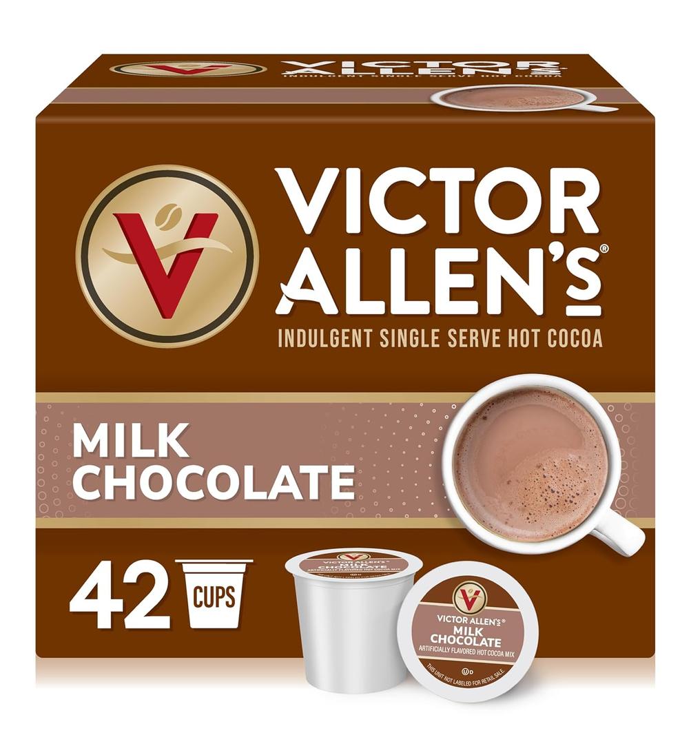 Victor Allen's Coffee Milk Chocolate Hot Cocoa, 42 Count, Single Serve K-Cup Pods for Keurig K-Cup Brewers (EXP 03/04/28)