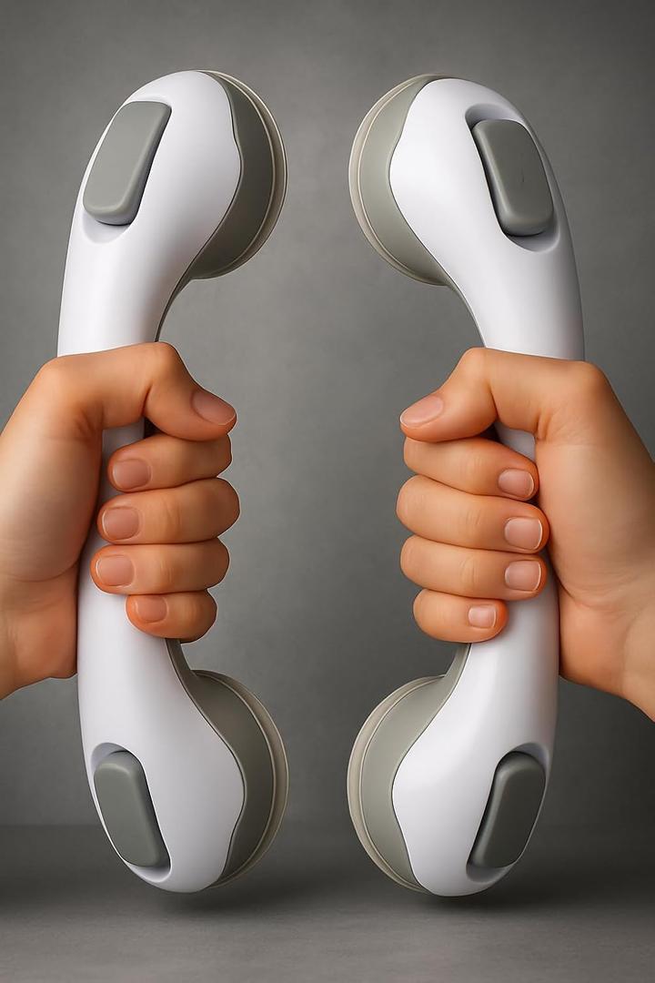 2 Pack Grab Bars for Bathtubs and Showers, Shower Handles for Elderly Seniors bar Safety 500 lbs Walls Handicap Heavy Duty Holder Hooks to Lift Large Tile Glass Suction Cups Tool (Length: 11.8 In)