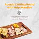 TIDITA 24" Large Acacia Wood Charcuterie Board with Handles - Extra Long Wooden Serving Cheese Boards - Rectangular Serving Platter for Meat Steak, Cracker Appetizers, Fruit Decorative Display